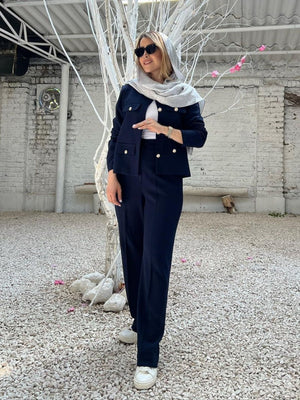 Chanel-inspired Stylish Short Dress With Button Embellishments Blazers