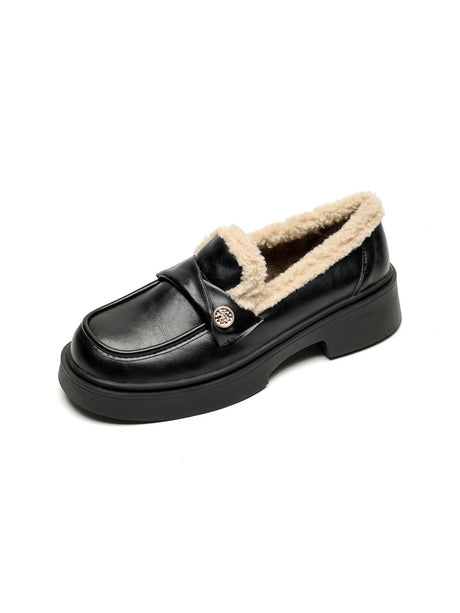 Liber Spring and Autumn Thick-soled Metal Buckle Women's Loafers