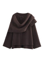 Asymmetrical Scarf Short Knit Cardigan
