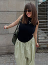 Pure Cotton Lantern Pants Color Loose-fit Comfort Pants