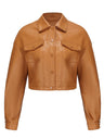 Single-breasted Pocket Lapel Short Trucker Jackets