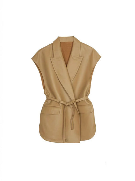 Liber Summer Women's Lace up Solid Color Vests