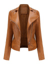 Street Cool Slim Fit Beading Leather Jacket