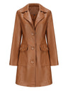 Mid-length Pocket Single-breasted Lapel Leather Jacket