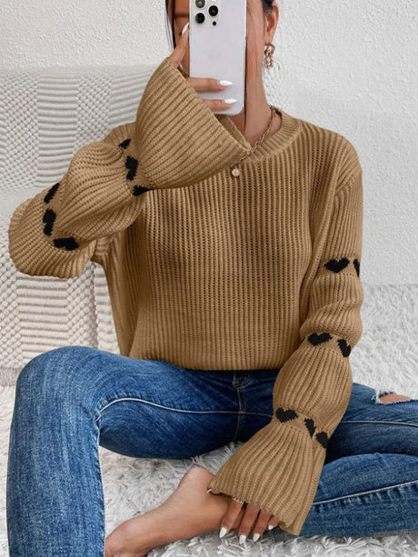 Chain Link Heart pattern Sweaters