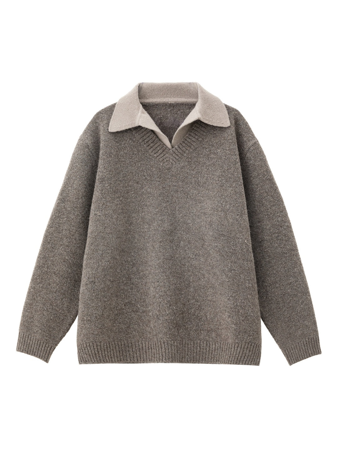 Liber Autumn Men's Fake two-piece lapel sweater
