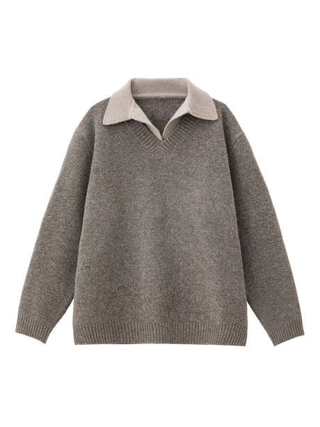 Liber Autumn Men's Fake two-piece lapel sweater