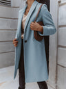 Solid Color Lapel Mid-length Button Wool Coat