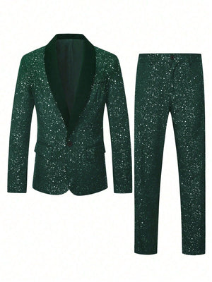 Shiny Banquet Handsome Suit 2-piece Sets Set