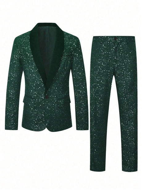 Shiny Banquet Handsome Suit 2-piece Sets Set