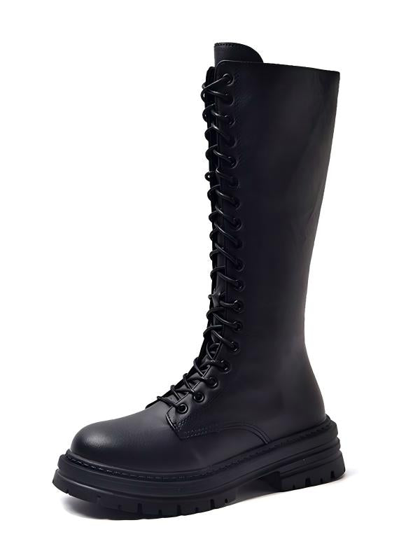 Retro Lace-up Riding Boots For Women