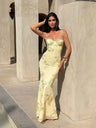 Bandage Big Backless Tight Fit Hip-hugging Jacquard Maxi Dresses