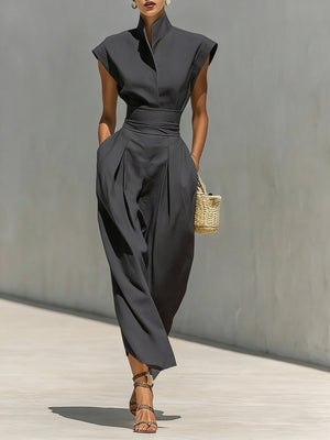 High Neck, Loose Fit, Sleeveless Maxi Dresses