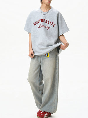 【EXPÉDITION NORMALE】T-shirts amples à imprimé lettres color-block