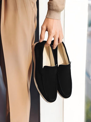 Solid Color Slip-on Loafers