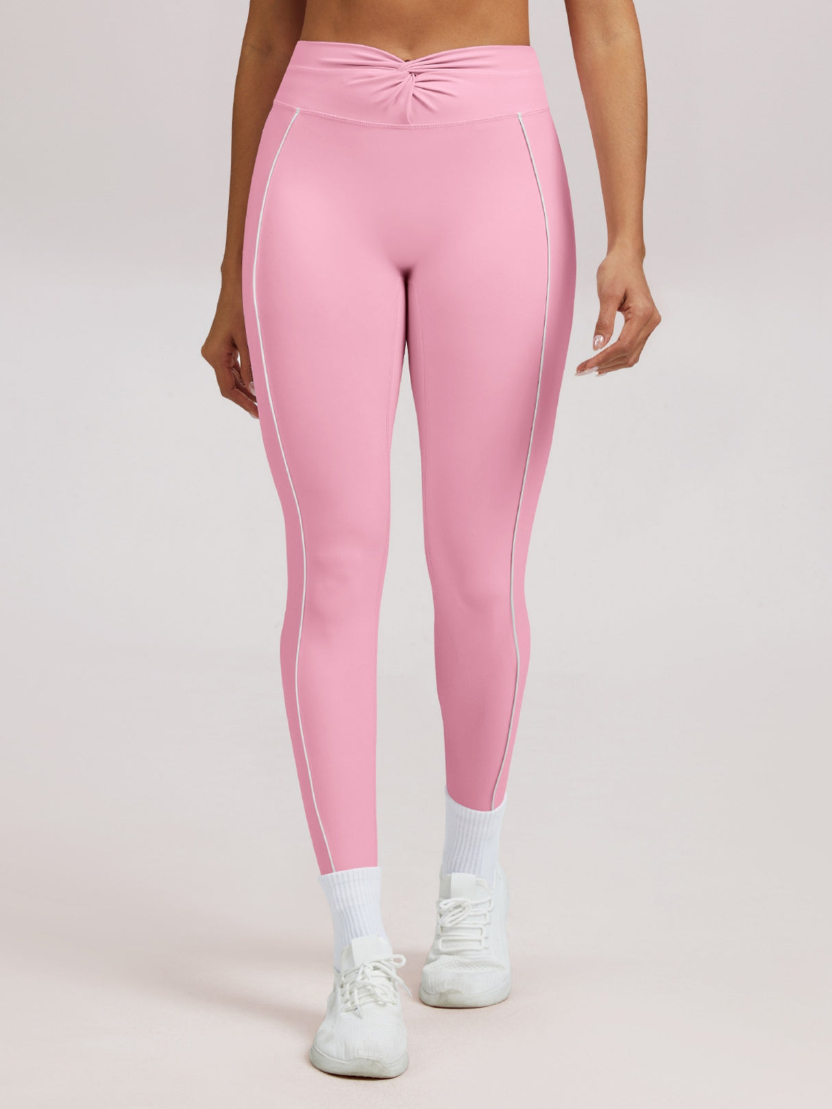 Color-blocked Twisted High-waisted Yoga Fitness Exercise Pants