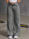Y2k Bow Embroidery High-waisted Straight Leg Jeans