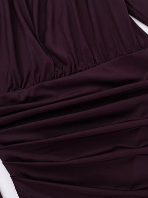 High Collar Black High Slit Evening Long Dress