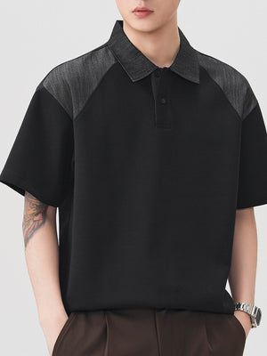 Retro Color-blocked Loose-fit Polo Shirt