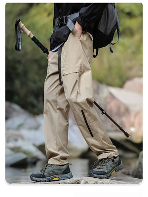 Liber Spring Men's Pocket decoration Solid Color Cargo Trousers