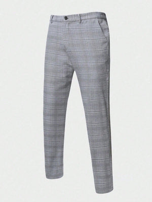 Plaid Slim-fit Business Suit 2-piece Sets Set