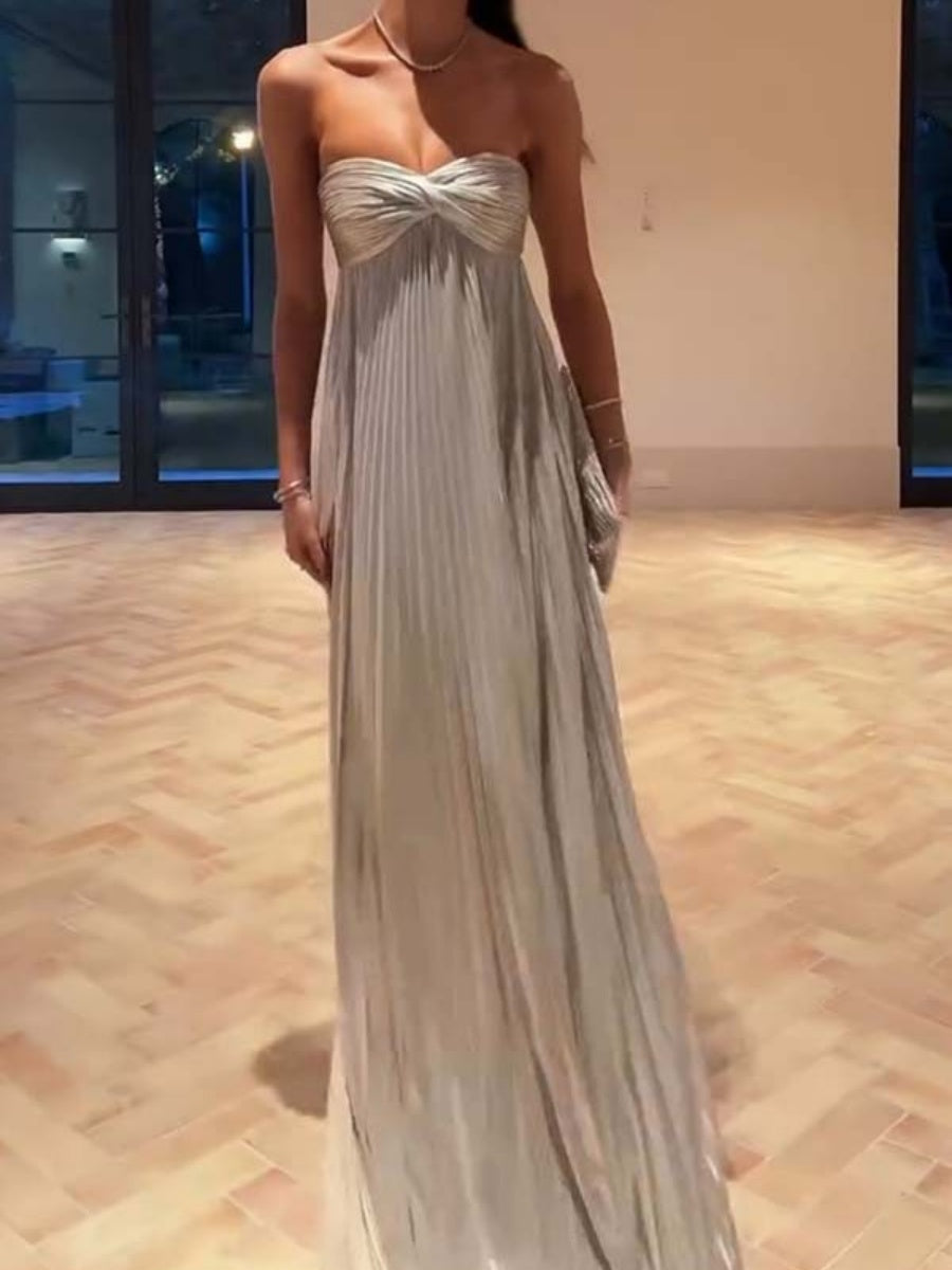 Hot Stamping Tube Top Loose-fit Evening Dress Mini&Short Dresses