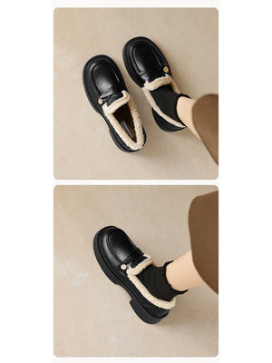 Liber Spring and Autumn Thick-soled Metal Buckle Women's Loafers