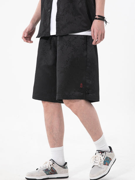 New Chinese Style Plum Bossom Breathable Shorts