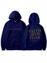 Long Sleeve Leisure Faith Over Fear Print Hoodies