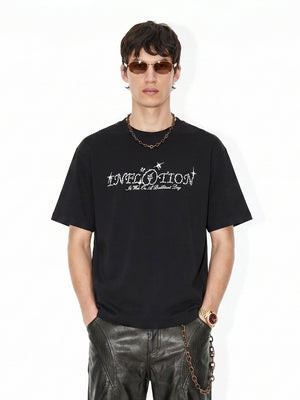 Rhinestone-studded Letter T-shirts