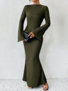 Hip-hugging Long Sleeve Slim-fit Maxi Dresses