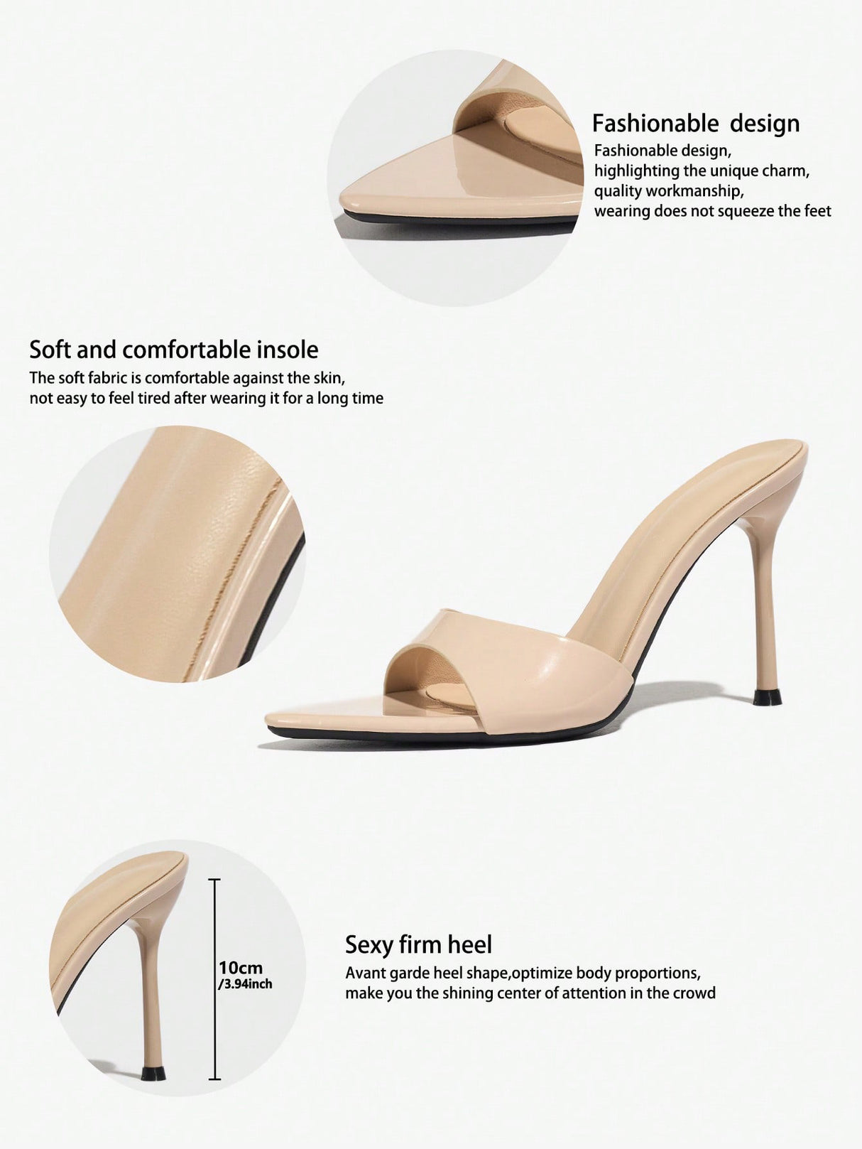 Pointed-toe Elegant Stiletto Sandals