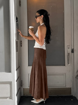 Straight zipper maxi skirt