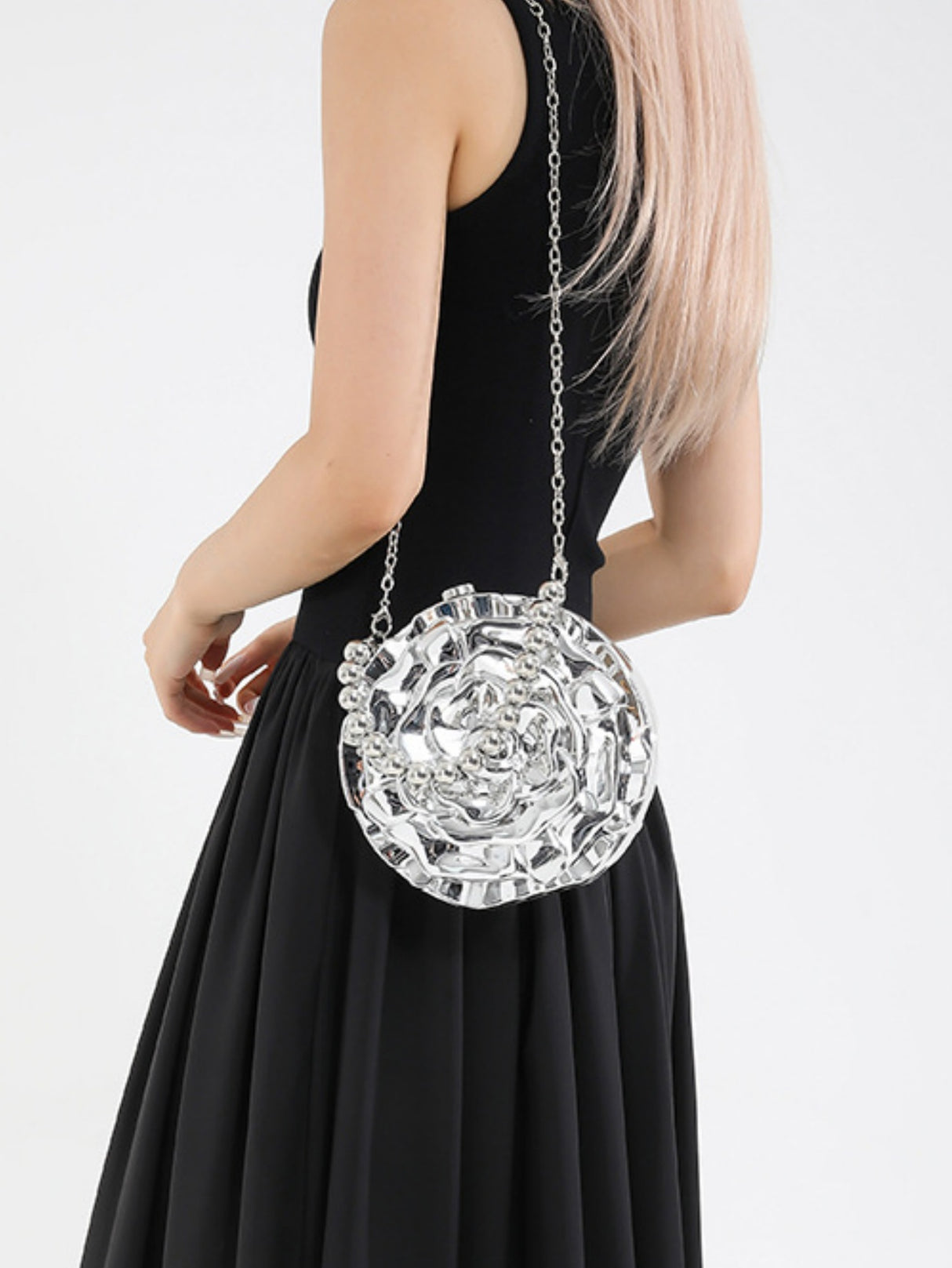 Flower-shaped Round Evening Shoulder Bag
