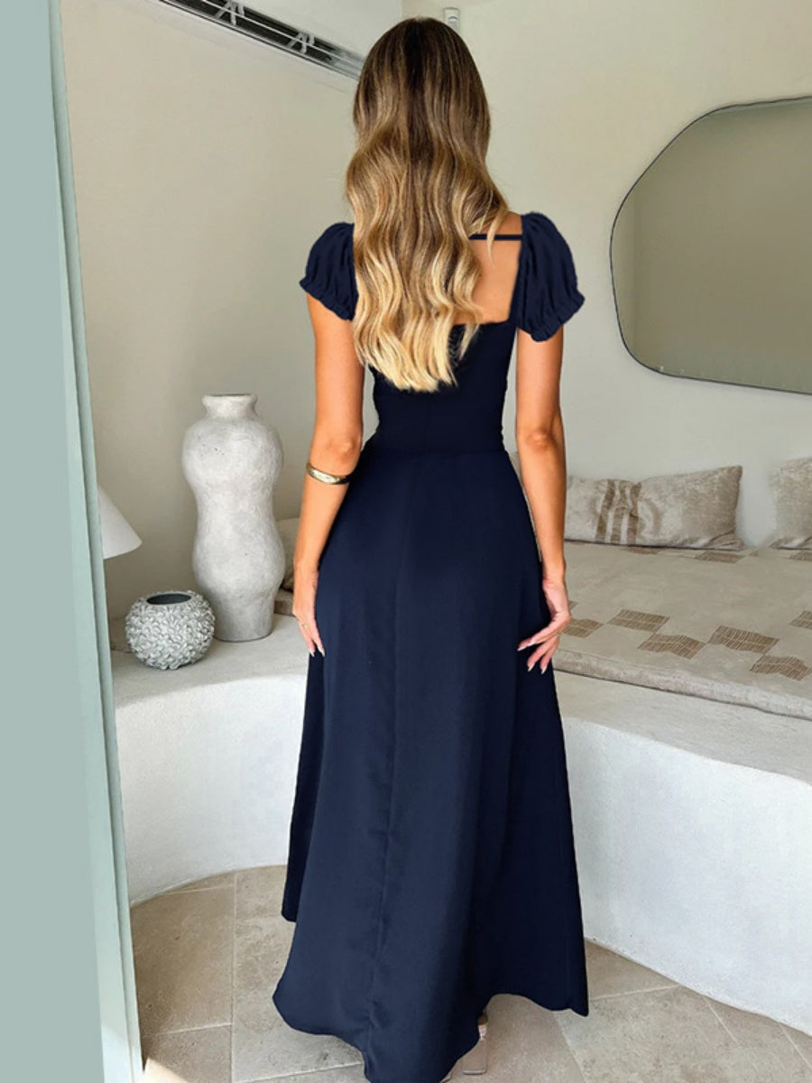 Liber Summer Women's Bandage Solid Color Maxi Dresses