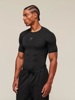 GYMSHARK Sports Fitness Running Printed Tight T-shirts