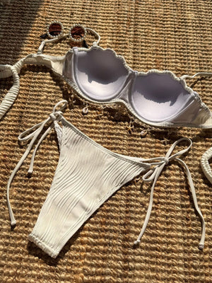 Solid Color Seashell Petal Hard-pack Sexy Two-piece Swimsuit Bikini