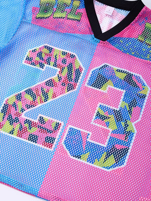 Color-blocked Net Hole Baseball Breathable T-shirts