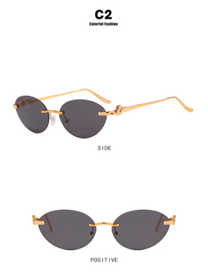 Frameless Oval Sunglasses