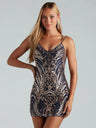 Sequins Camisoles Bandage Retro Parties Mini&Short Dresses