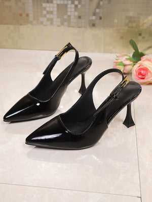 Pointed-toe Open-back High Heels