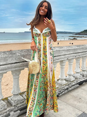 Floral Vacation Splicing Grace Parties Maxi Dresses