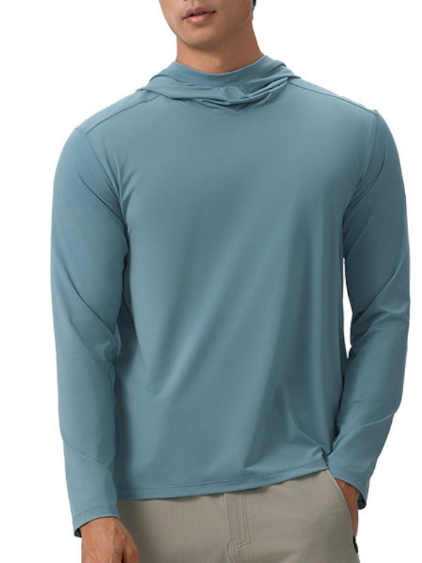 Outdoor Lightweight Breathable Quick-drying Sports Hooded Long-sleeved T-shirt