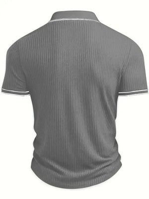 Color Matching Stripes Polo Shirt