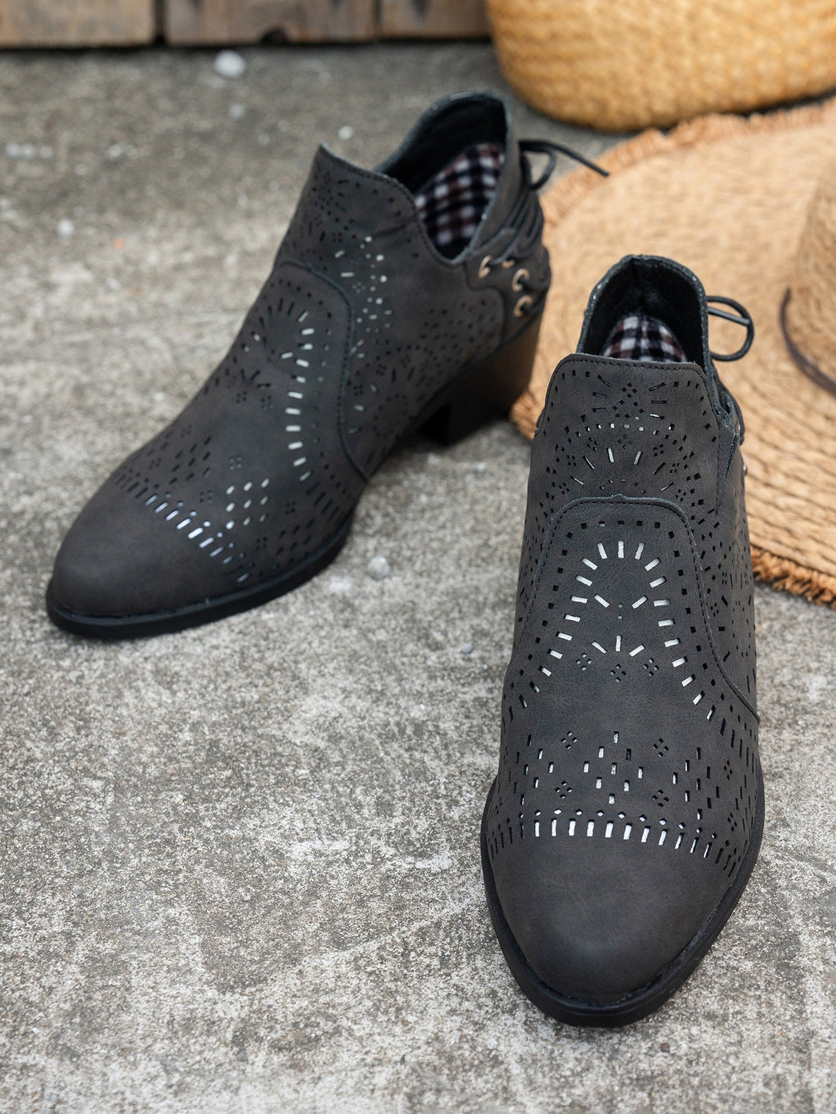 Hollowed-out Open-toe Women's Boots