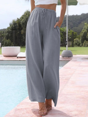 Blended Bandage Loose-fit Pocket Pants