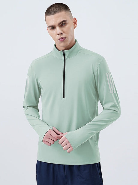 Fitness High Elasticity Quick-drying Long Sleeve Running Cycling Train Stand Collar Half Zipper Sweatshirts