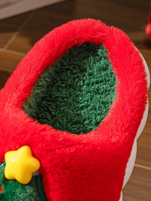Christmas Tree Colorblock Platform Slippers