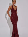 Sequin Backless Mermaid Maxi Dress
