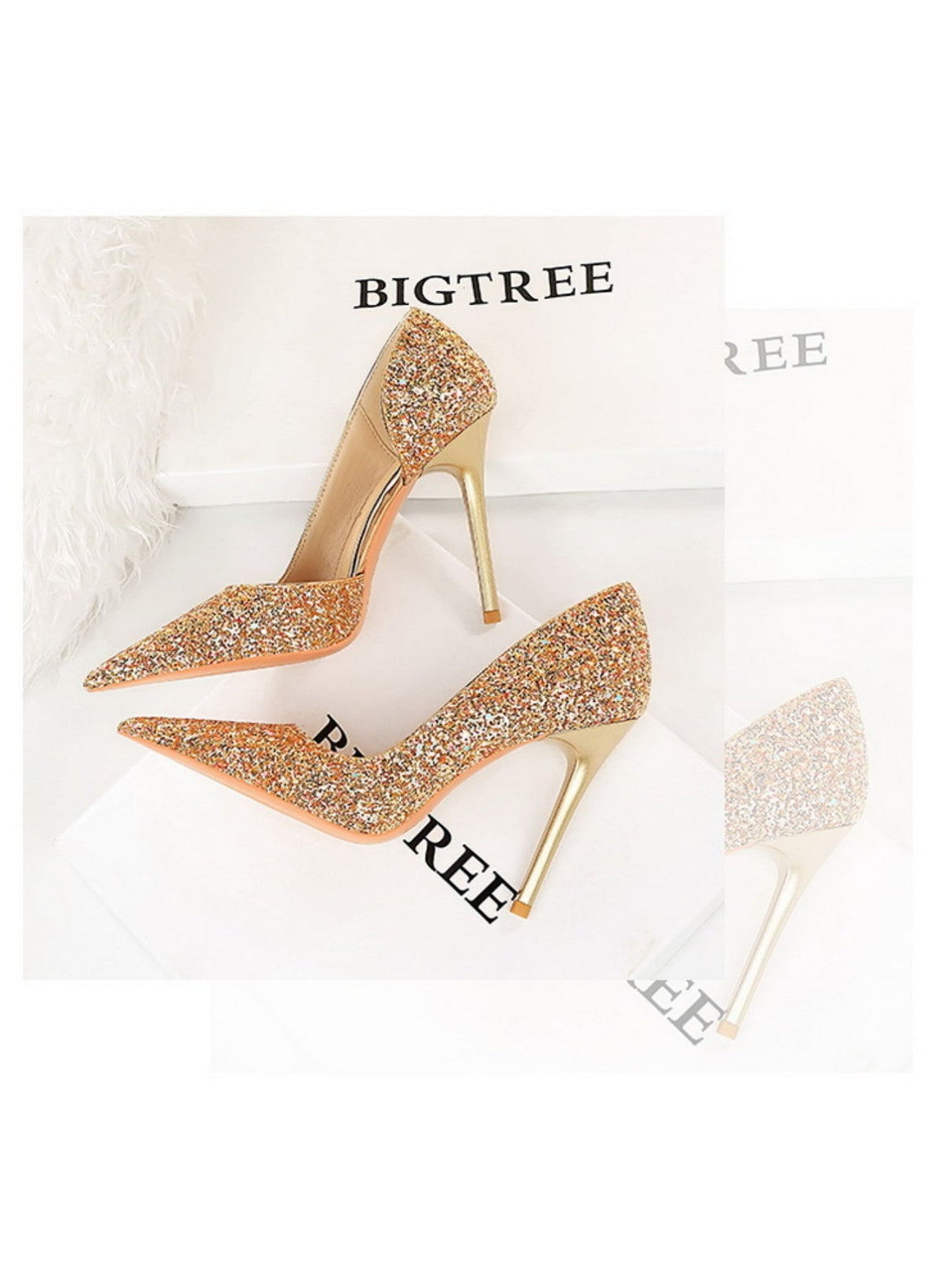 Liber Spring and Autumn Sequined Women's High Heels